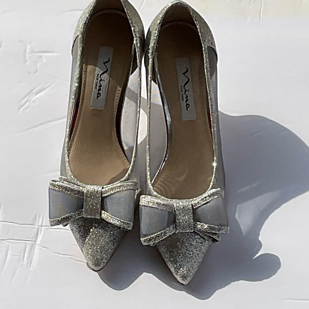 Nina .Silver Pumps